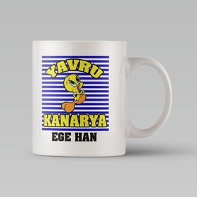 Leydi Collection Yavru Kanarya Tasarımlı 1 Beyaz Kupa Bardak