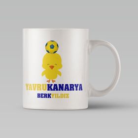 Leydi Collection Yavru Kanarya Tasarımlı 2 Beyaz Kupa