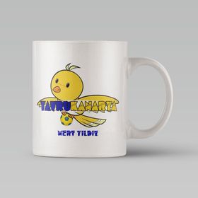 Leydi Collection Yavru Kanarya Tasarımlı 4 Beyaz Kupa