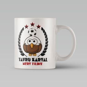 Leydi Collection Yavru Kartal Tasarımlı 3 Beyaz Kupa