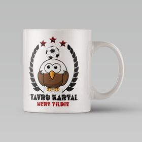 Leydi Collection Yavru Kartal Tasarımlı 3 Beyaz Kupa