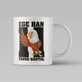 Leydi Collection Yavru Kartal Tasarımlı 5 Beyaz Kupa