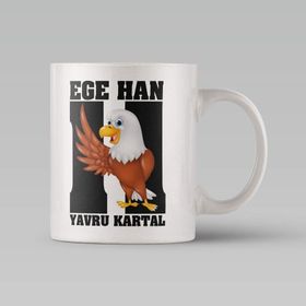 Leydi Collection Yavru Kartal Tasarımlı 5 Beyaz Kupa