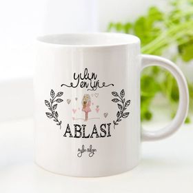 Leydi Collection Yılın En İyi Ablası 2 Beyaz Kupa Bardak