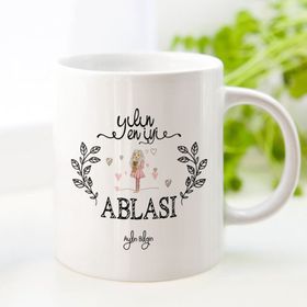 Leydi Collection Yılın En İyi Ablası 2 Beyaz Kupa Bardak