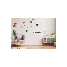 Leylaser 120x80 cm Live Your Dreams Ahşap Duvar Yazısı