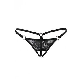 Leyna TM1167 Dantelli Özel Bölgesi Açık Siyah G-String