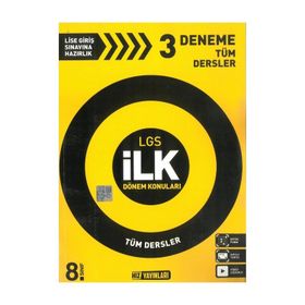 LGS 1. Dönem Tüm Dersler 3'lü Deneme Sınavı Yeni - Hız Yayınları