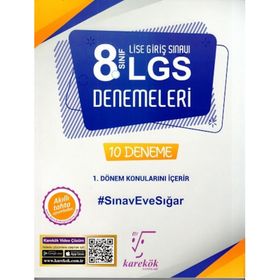 LGS 8.Sınıf 1. Dönem 10 Deneme Sınavı - Karekök Yayınları
