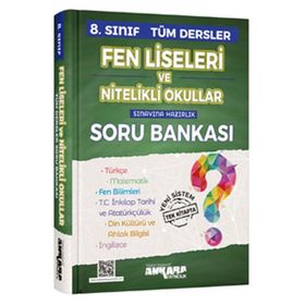 LGS 8. Sınıf Tüm Dersler Fen Liseleri Ve Nitelikli Okullar Soru Bankası Ankara Yayıncılık