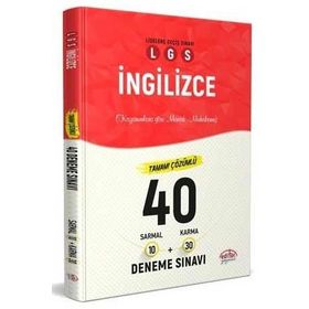 LGS İngilizce 40 Deneme 10 Sarmal + 30 Karma Çözümlü-Editör Yayınları