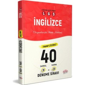 LGS İngilizce 40 Deneme 10 Sarmal + 30 Karma Çözümlü-Editör Yayınları