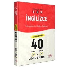 LGS İngilizce 40 Deneme 10 Sarmal + 30 Karma Çözümlü-Editör Yayınları