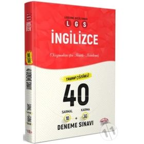 LGS İngilizce 40 Deneme 10 Sarmal + 30 Karma Çözümlü-Editör Yayınları