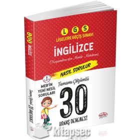 LGS İngilizce Çözümlü 30 Branş Denemesi Editör Yayınları