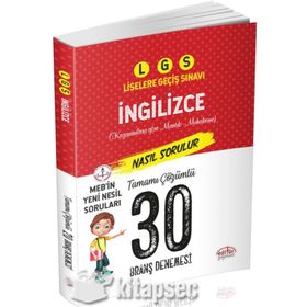 LGS İngilizce Çözümlü 30 Branş Denemesi Editör Yayınları