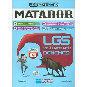 LGS Matematik Video Çözümlü Deneme Sınavı 15 Adet Ümit Sönmez Evrensel İletişim Yayınları