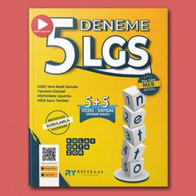 LGS Netto Tamamı Video Çözümlü 5 Fasikül Genel Deneme Seti Kolay-Orta-Zor - Referans Yayınları