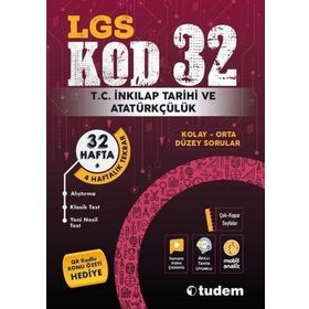 LGS T.C. İnkılap Tarihi ve Atatürkçülük Kod 32 Tekrar Testleri Tudem Yayınları