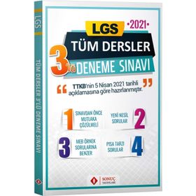LGS Tüm Dersler 3'lü Deneme 2021 - 2022 - Sonuç Yayınları