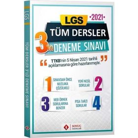 LGS Tüm Dersler 3'lü Deneme 2021 - 2022 - Sonuç Yayınları