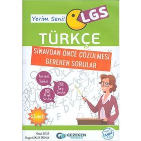 LGS Yerim Seni Türkçe Sınavdan Önce Çözülmesi Gereken Sorular Gezegen Yayınları