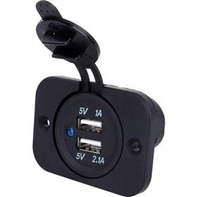 Lhr 12-24V Su Geçirmez Kapaklı Çiftli USB Şarj Çakmak Soketi