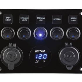 Lhr 5 Anahtarlı Voltmetre ve USB Şarjlı Switch Panel
