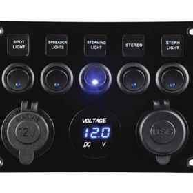 Lhr 5 Anahtarlı Voltmetre ve USB Şarjlı Switch Panel