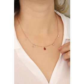 Lia Berto Kadın Rose Uğur Böceği Şans Model 925 Ayar Gümüş Kolye