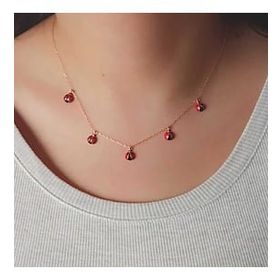 Lia Berto Kadın Rose Uğur Böceği Şans Model 925 Ayar Gümüş Kolye