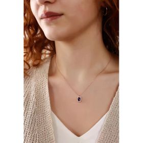Lia Berto Rose Safir Baget Taşlı 925 Ayar Gümüş Kolye