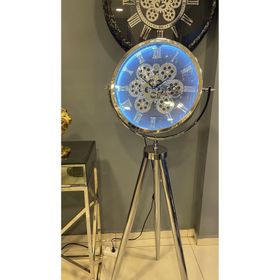 Libas Krom Ledli Tripod Ahşap Çarklı Ayaklı Saat