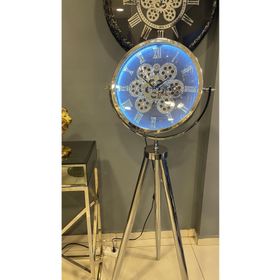 Libas Krom Ledli Tripod Ahşap Çarklı Ayaklı Saat