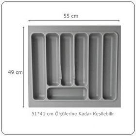 Lider 55X49 Gri Çekmece İçi Kaşıklık