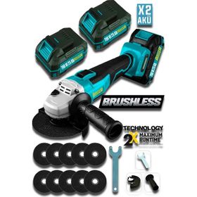Lieber German Alman Black Blu 798VF 25AH Kömürsüz Motor 115 mm Akülü Avuç Içi Taşlama Makinesi