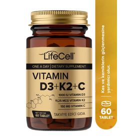 Lifecell Vitamin D3 K2 C 60 Tablet