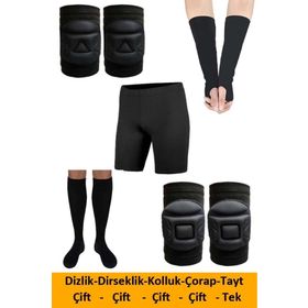 Liggo 488 Voleybol Dizliği Dirseklik Kolluk Tayt Çorap Seti