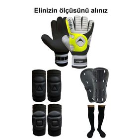 Liggo Liggo 15 Yeşil Kaleci Eldiveni Dizlik Dirseklik Tekmelik