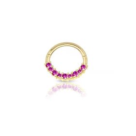 Lila Sıra Taşlı Taşlı Altın Helix Piercing