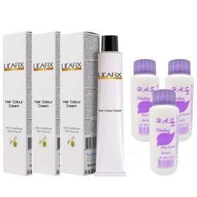 Lilafix Mavi Siyah-1 1 3 Adet Boya + 3 Adet H.A.SS Oksidan