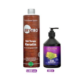 Lilamor Erytro Hair Terapy Keratin 1000 ml + Tuzsuz Silver Turunculaşma Karşıtı 500 ml Mor Şampuan