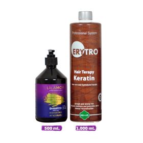 Lilamor Tuzsuz At Kuyruğu 500 ml ve Erytro Keratin 1000 ml Şampuan