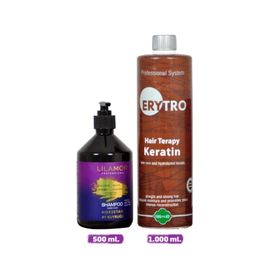 Lilamor Tuzsuz At Kuyruğu 500 ml ve Erytro Keratin 1000 ml Şampuan