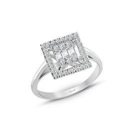 Lilarote 0.35 Ct. Modern Tasarım Baget Kare Tektaş Yüzük