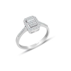 Lilarote 0.35 Ct. Modern Tasarım Baget Kare Tektaş Yüzük