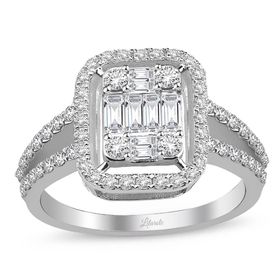 Lilarote 0.85 Ct Baget Pırlanta Modern Tasarım Yüzük