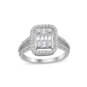 Lilarote 0.85 Ct Baget Pırlanta Modern Tasarım Yüzük