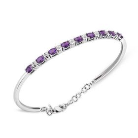 Lilarote 2.10 Ct Pırlantalı Oval Ametist Bilezik
