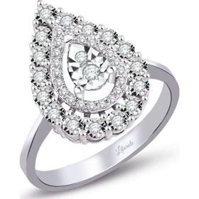 Lilarote Pırlanta 0.37 ct Modern Tasarım Damla Pırlanta Yüzük